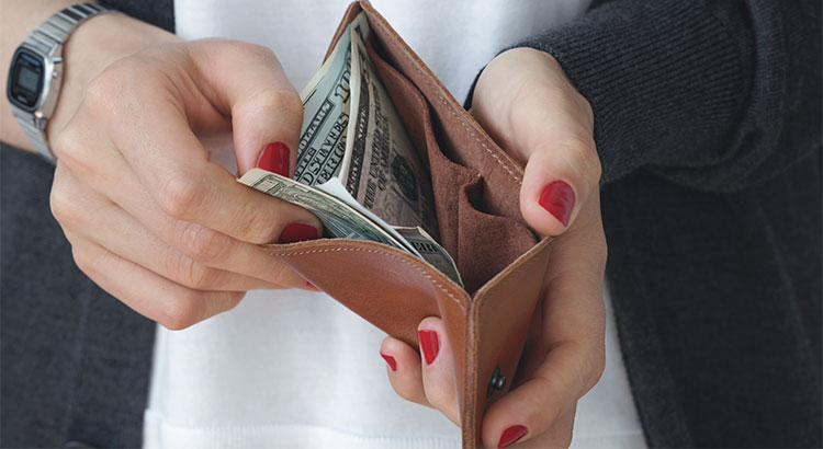 A wallet with some money illustrating family wealth.